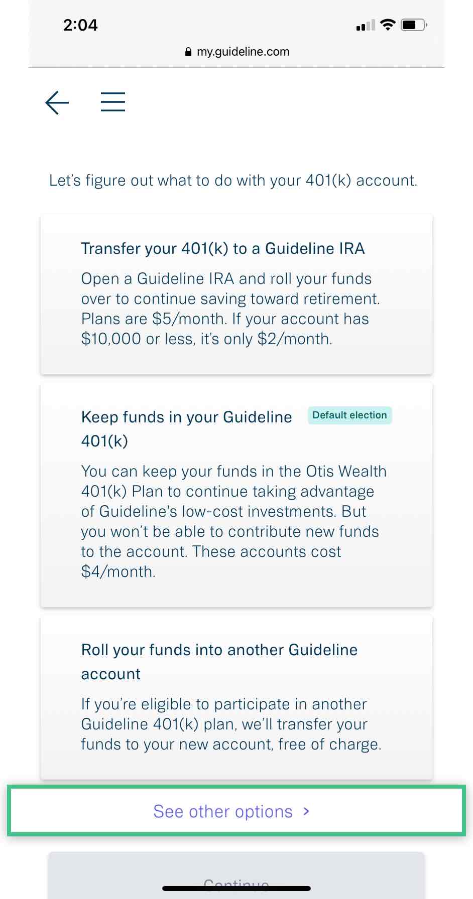 401k rollover request Guideline Mobile Step 4
