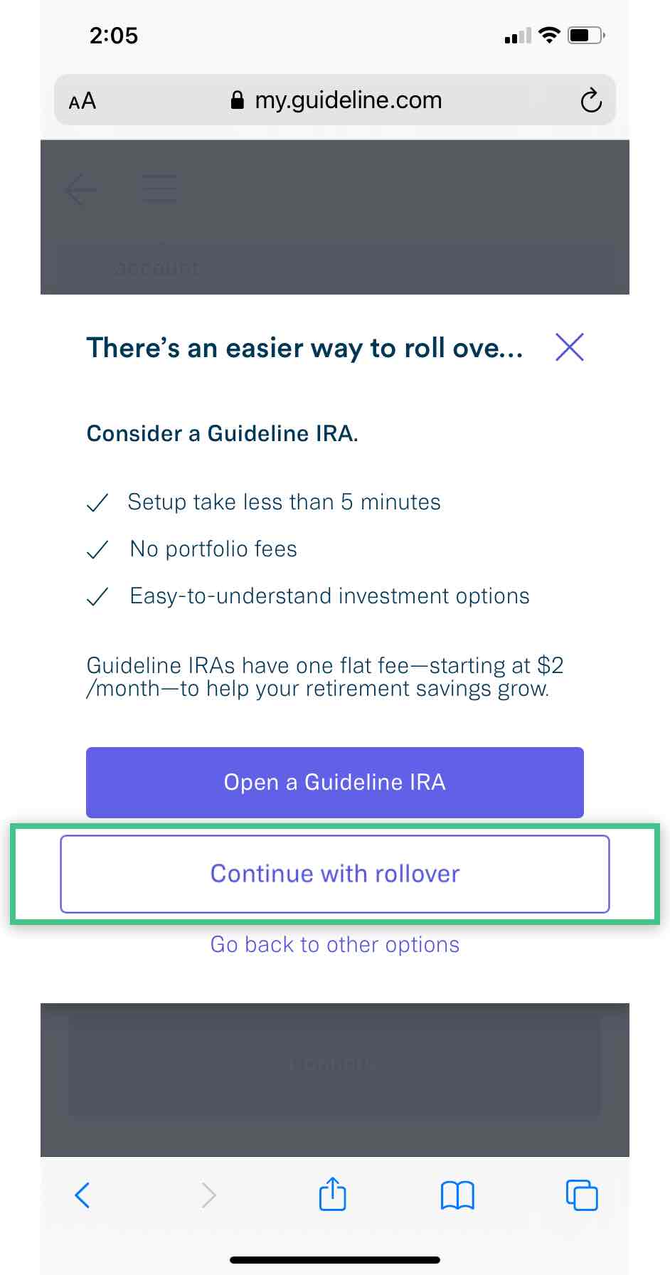 401k rollover request Guideline Mobile Step 6