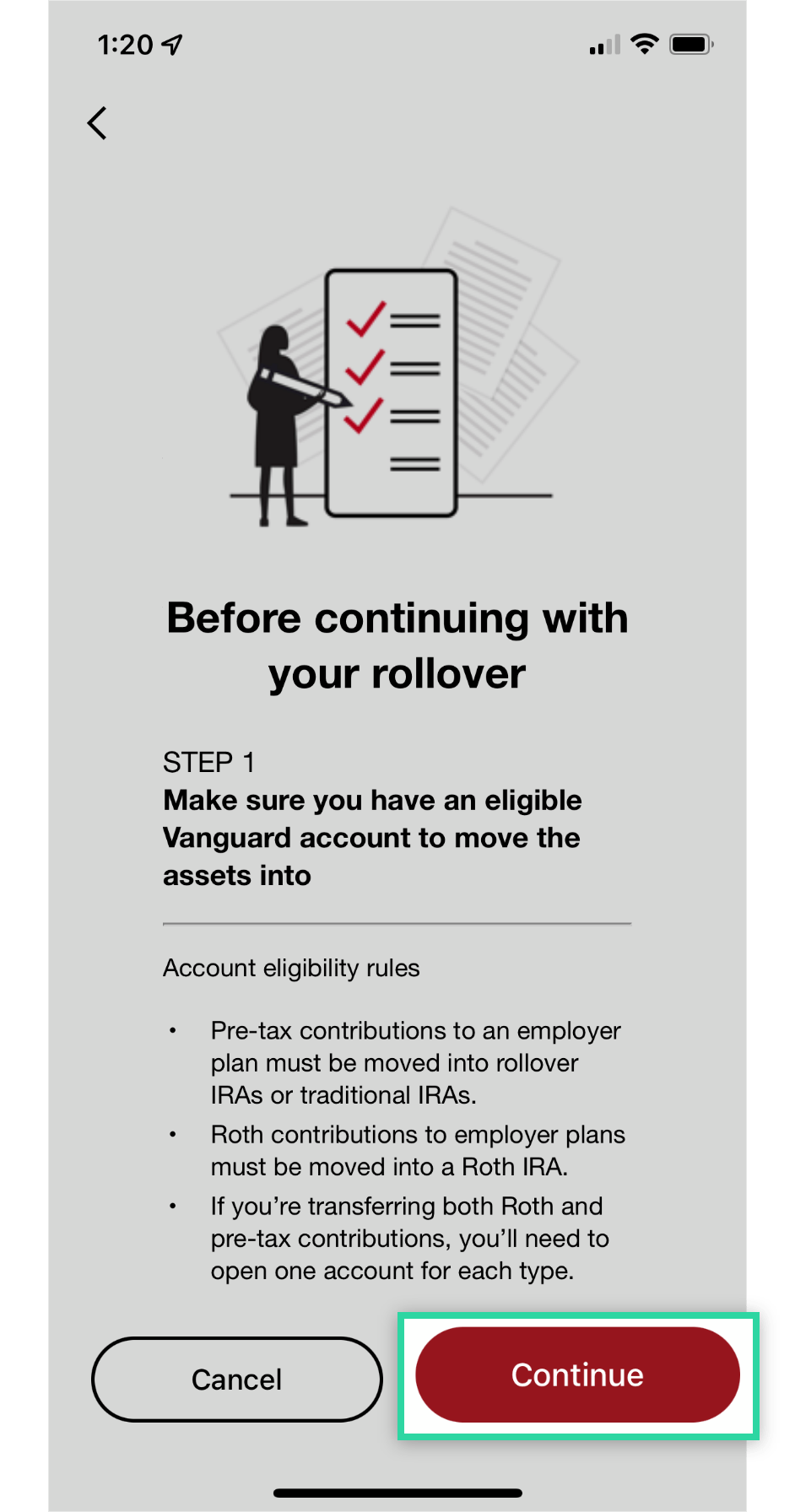 Vanguard Mobile Deposit Step 3