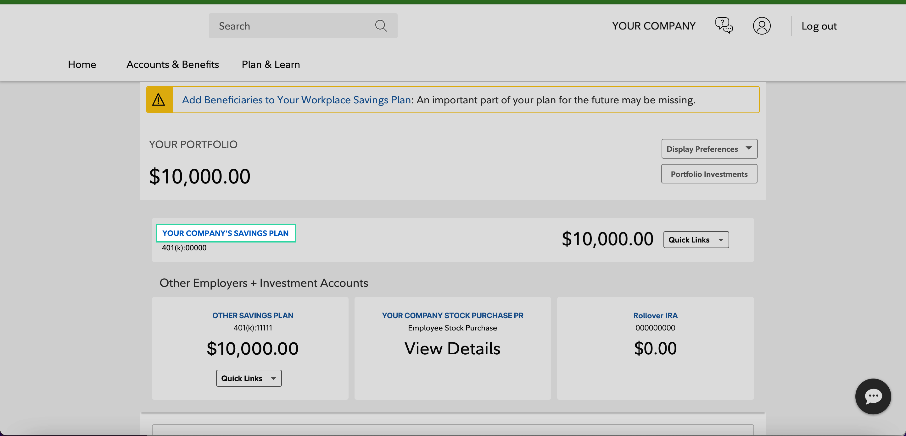 Log in to Fidelity, and select the account you’re looking for.